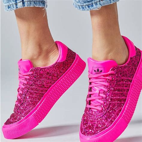 pinke glitzer adidas schuhe|adidas pink shoes.